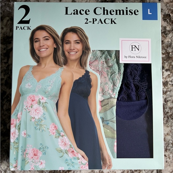 Nightgown Chemises – Comfy Sleepwear Flora Nikrooz 2-Pack Size Large - Picture 1 of 6
